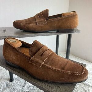 To Boot New York Aldrin Mid Brown Suede Penny Loafer Men Size 9.5 Adam Derrick